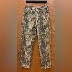 Gloria Vanderbilt Brown & Tan Print High Rise Straight Leg Pants Cotton Size 12